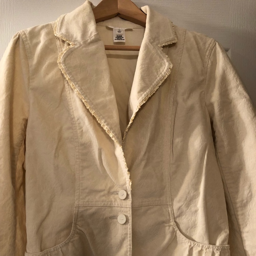 White House Black Market Cream corduroy Jacket